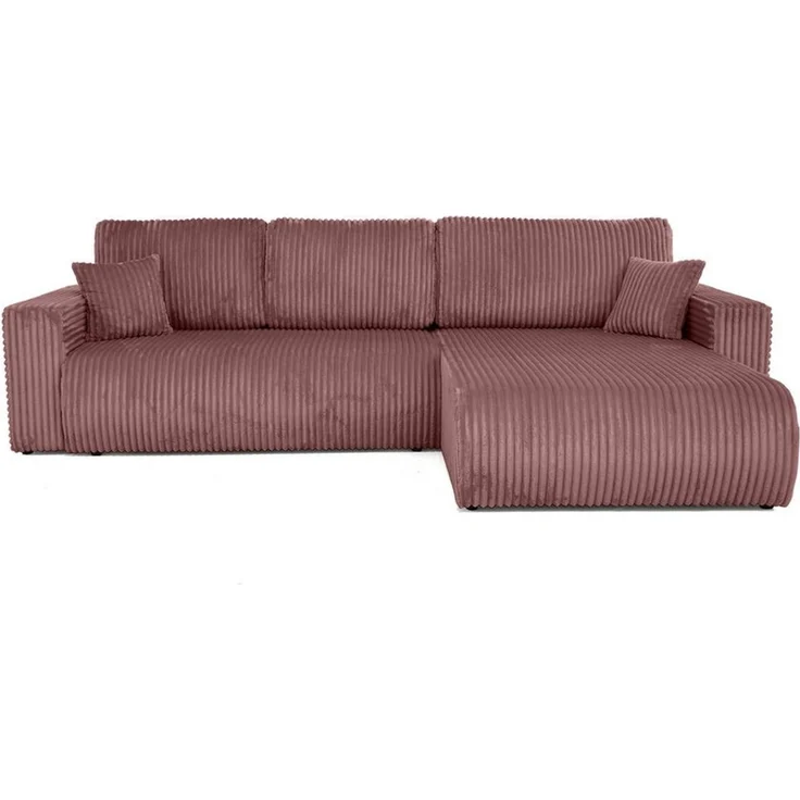 Beautysofa Ecksofa Porto mit universelle Ottomane, mit Bettfunktion und Bettkasten – Bild 2