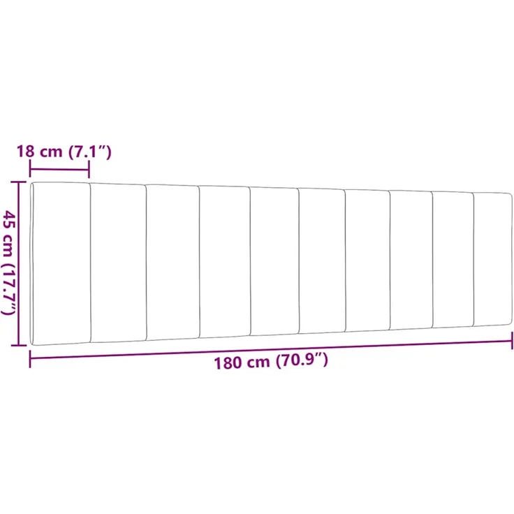 vidaXL Kopfteil-Kissen "Hanko" Hellgrau 180 cm Stoff Grau – Bild 8