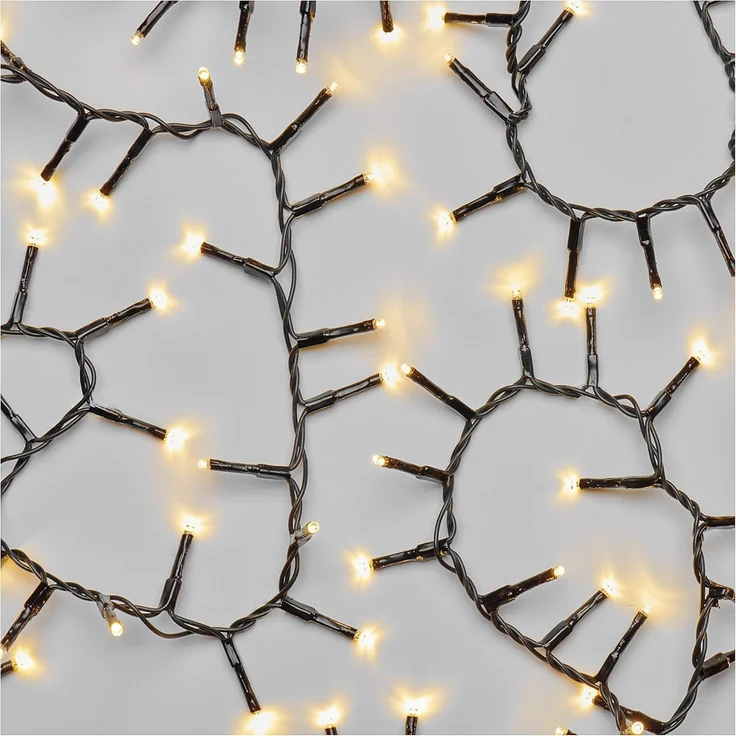 EMOS LED-Lichterkette warmweiß für Innen und Außen, 12m lange Cluster Weihnachtslichterkette IP44 mit 600 LEDs + 5m Zuleitung und Netzteil, 6 Stunden Timer Funktion, für Party, Weihnachten, Deko