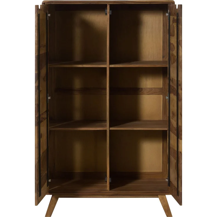 Highboard Sheesham 90x40x145 natur sandgestrahlt lackiert MALMÖ 2 #208 – Bild 2