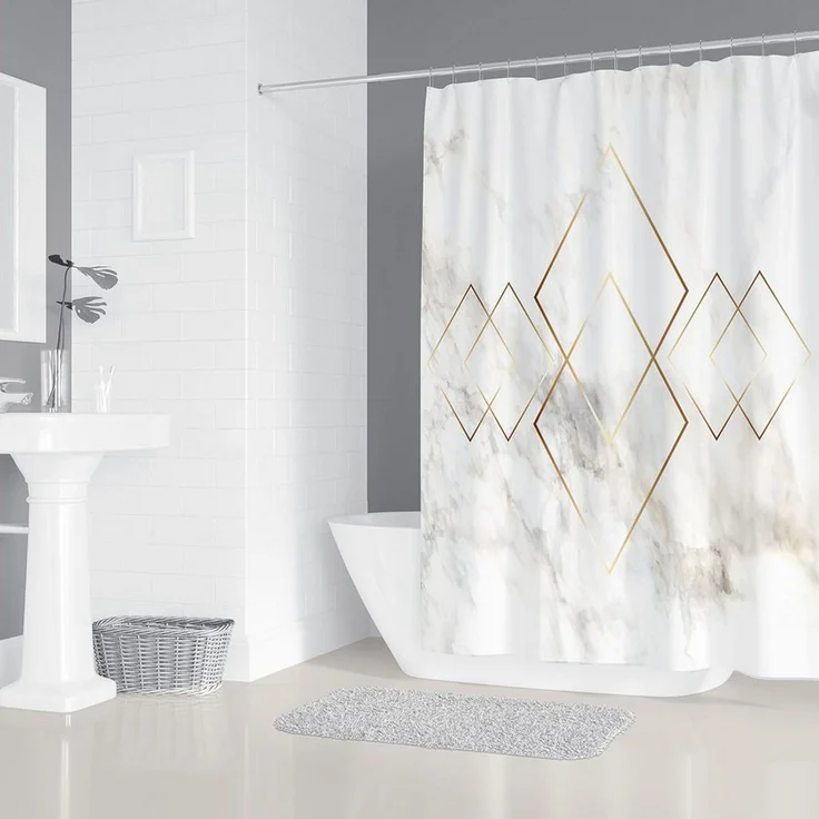 M&W DAS DESIGN Duschvorhang Shower curtains Anti schimmel Waschbar bad vorhang 180x200 – Bild 3
