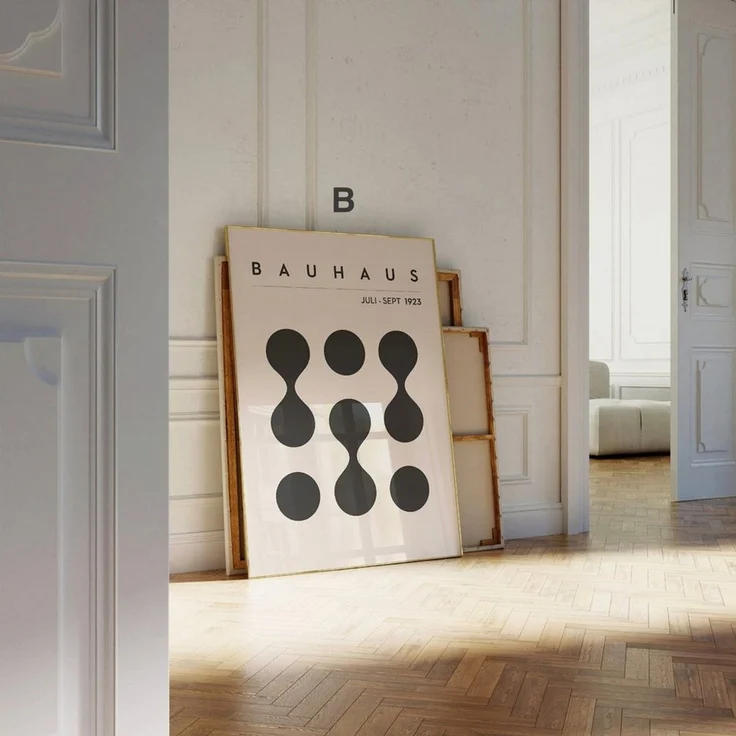 JUSTGOODMOOD Poster Premium ® Bauhaus Ausstellung Poster · Geschenkidee · Minimalistisch, B (1 St), verschiedene Größen wählbar – Bild 2