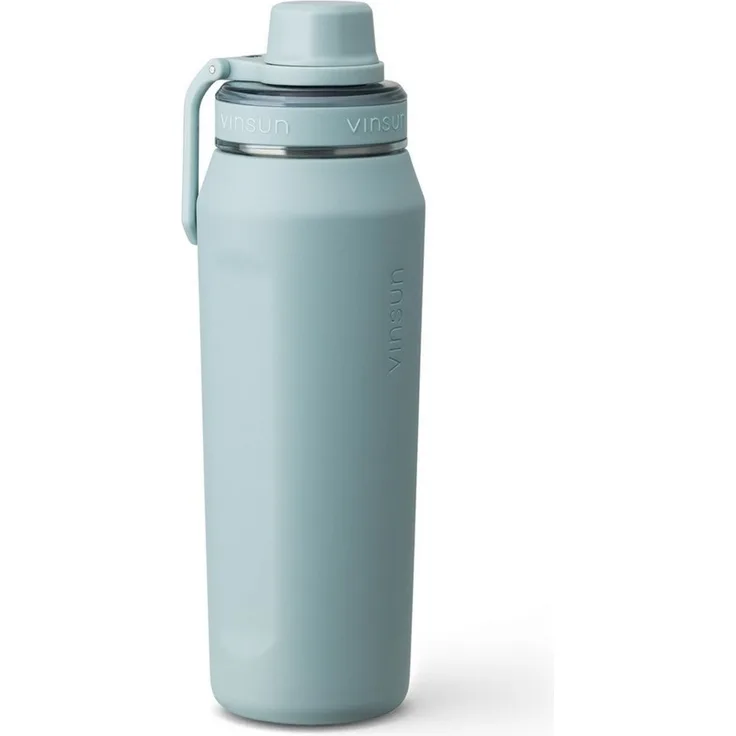 Vinsun Isolierflasche Edelstahl Trinkflasche 750ml - Thermoflasche Sport BPA frei leicht, Doppelwandig isoliert, auslaufsicher, Kohlensäure geeignet, robust