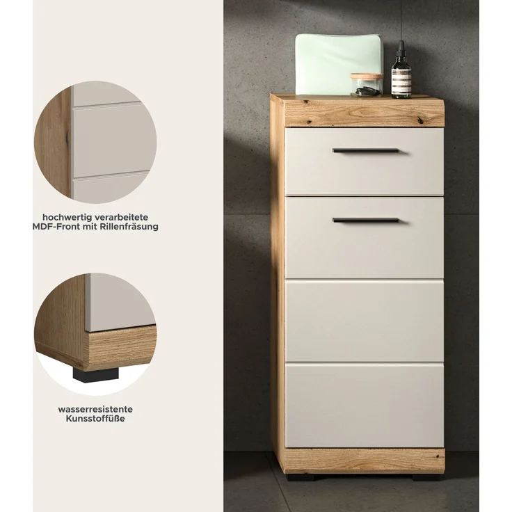 Standschrank B/H/T: 37x88x31 cm in Evoak Oak Nachbildung – Bild 8