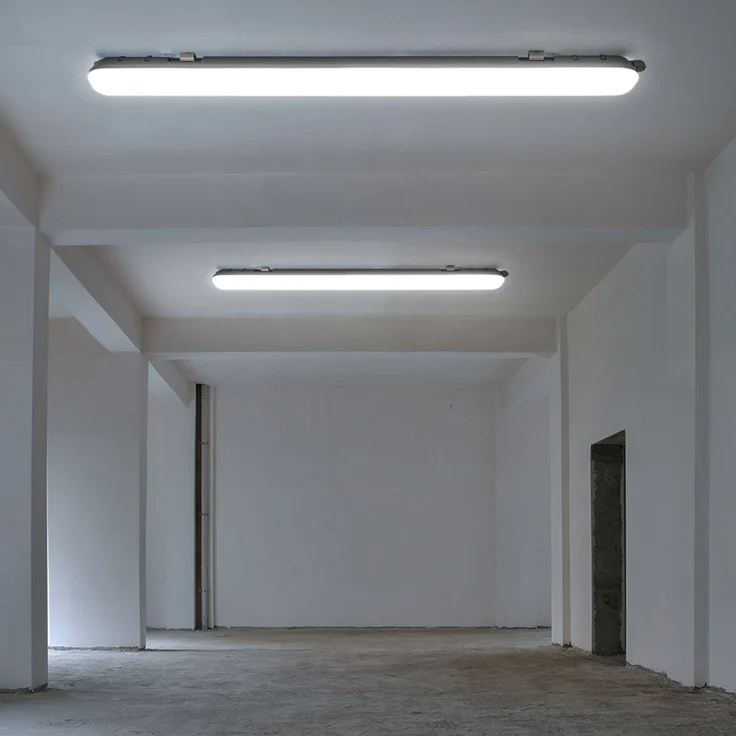 LED Wannenleuchte, Tageslicht, IP65, grau, L 120cm – Bild 4