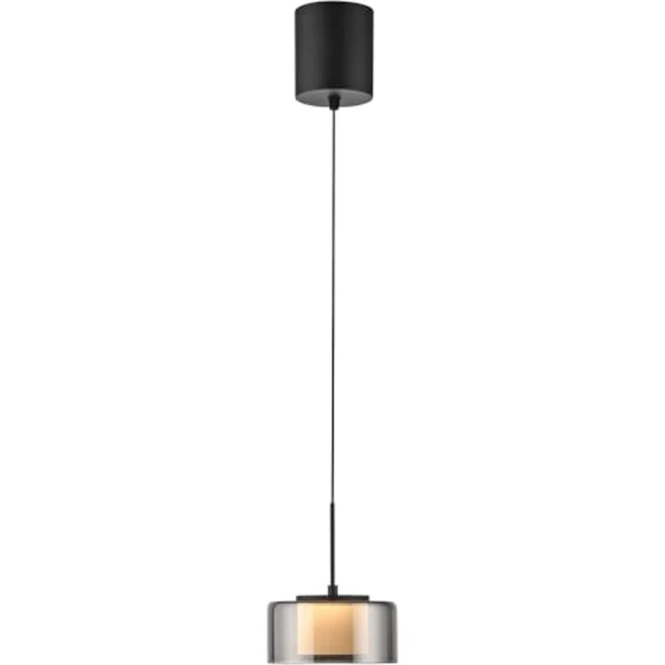 LED-Pendelleuchte Rika, Glas, Schwarz, 15 x 180 x 15 cm – Bild 1