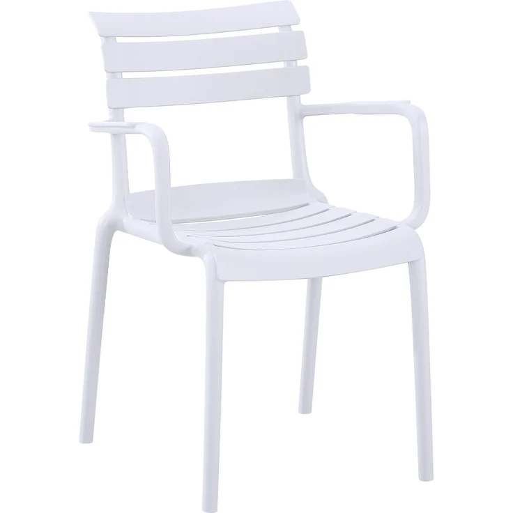 CLP Gartenstuhl Joliya stapelbar mit Armlehnen wetterfest UV-beständig bis 150 kg,weiß – Bild 1