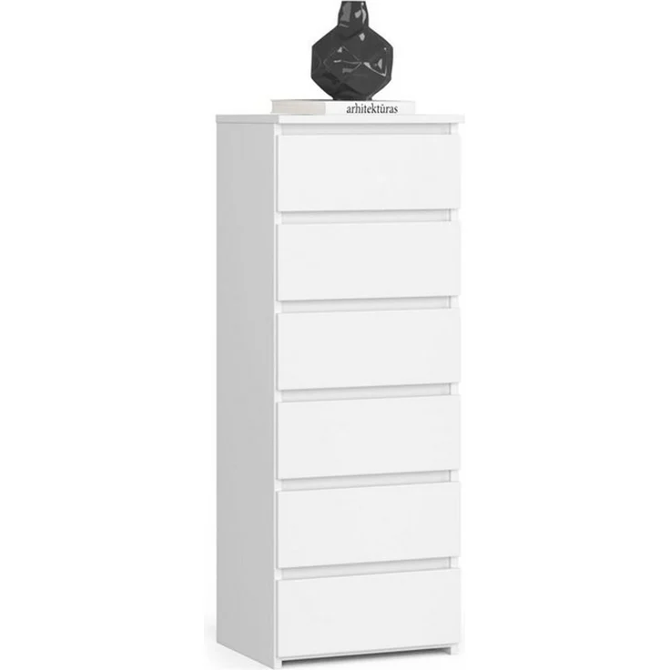 Home Collective Kommode 40 cm breit Holz Highboard Sideboard für Flur Schlafzimmer Wohnzimmer (Mehrzweckschrank Schrank schmal Kommode Schlafzimmer mit Schubladen), viel Stauraum 109 cm hoch mit 6 Schubladen weiß – Bild 4
