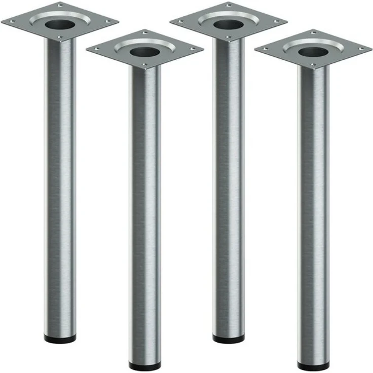 ib style Tischbein Tischbein Ø 30 mm 4er Set Edelstahloptik, Tischfüße - Möbelfüße – Bild 2