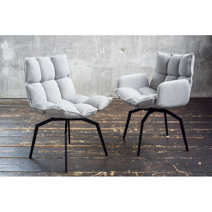 KAWOLA Esszimmerstuhl BARO Drehstuhl Stoff grau 86 x 65 x 54 cm – Bild 7