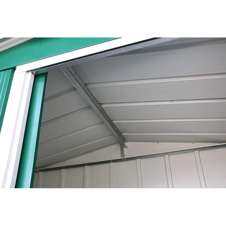 Duramax ECO 5x4 (1.56 m²) Metallgerätehaus, feuerverzinktes Metall gerätehaus - Geräteschuppen, verstärkte Dachkonstruktion, wartungsfreier und wetterfester Metallschuppen, Grün – Bild 7