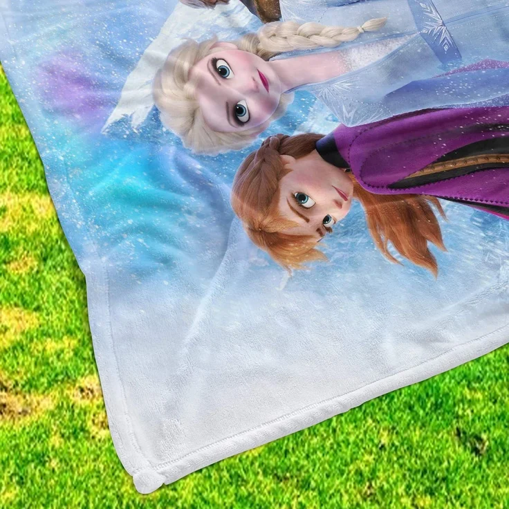 BERONAGE Tagesdecke Frozen Die Eiskönigin Decke Team 130x170 cm Kuscheldecke Fleecedecke, passend zur Bettwäsche, ideal für Sofa, Couch, Kinder-Bett, Auto – Bild 4