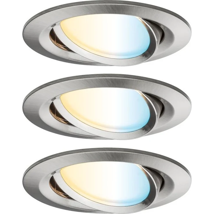 Paulmann 92441 LED Einbauleuchte Nova Coin 3er-Set Zigbee Tunable White Eisen gebürstet – Bild 2