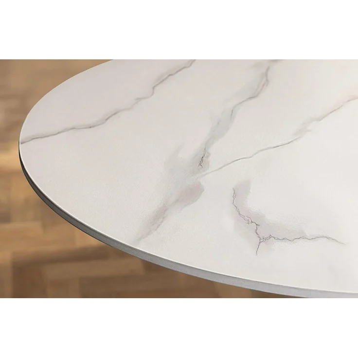 riess-ambiente Esstisch LYON 80cm weiß/schwarz - Keramik, Säulenfuß, zeitlos, kompakt, rund (Einzelartikel, 1-St), Eleganter Bistrotisch - idealer Mittelpunkt für Küche oder Wohnzimmer – Bild 5
