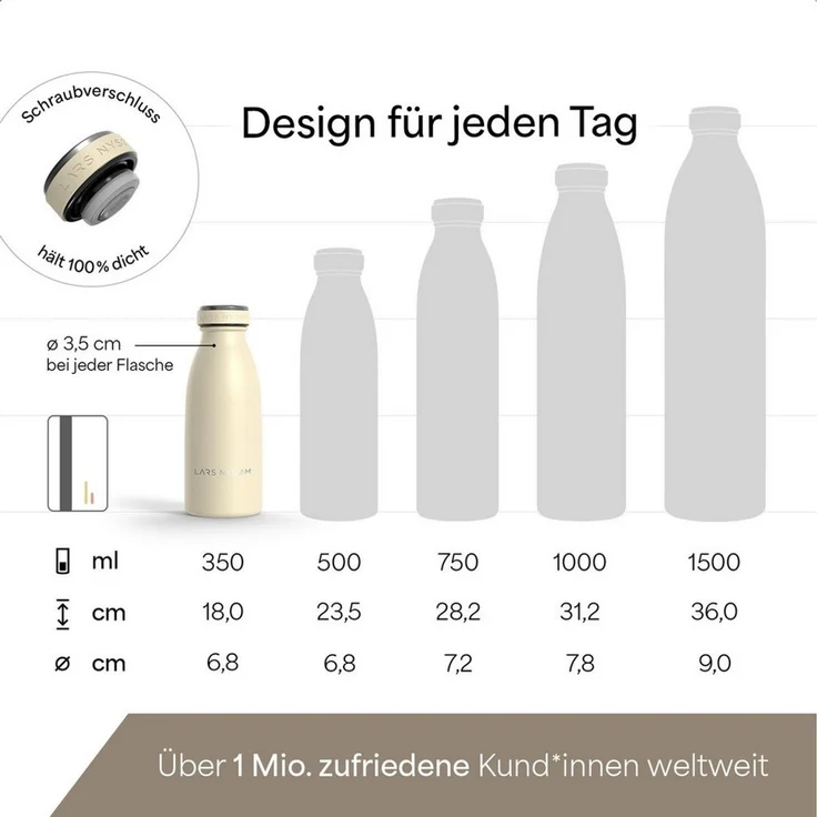 LARS NYSØM 'Ren' Thermoflasche, Almond Beige, 350 ml – Bild 3