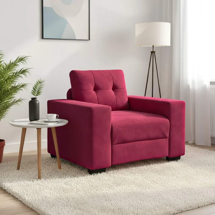 vidaXL Sessel Weinrot 100x78x80 cm Samt 4105102 – Bild 1