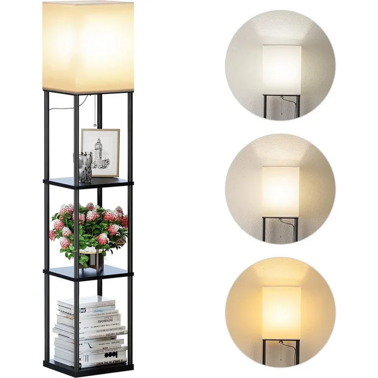TUWENA Regal Regal Dimmbar Inklusive 3-Farbtemperatur-LED-Lampe, Stehleuchte, 1-tlg, für Wohnzimmer, Schlafzimmer, Arbeitszimmer und Büro