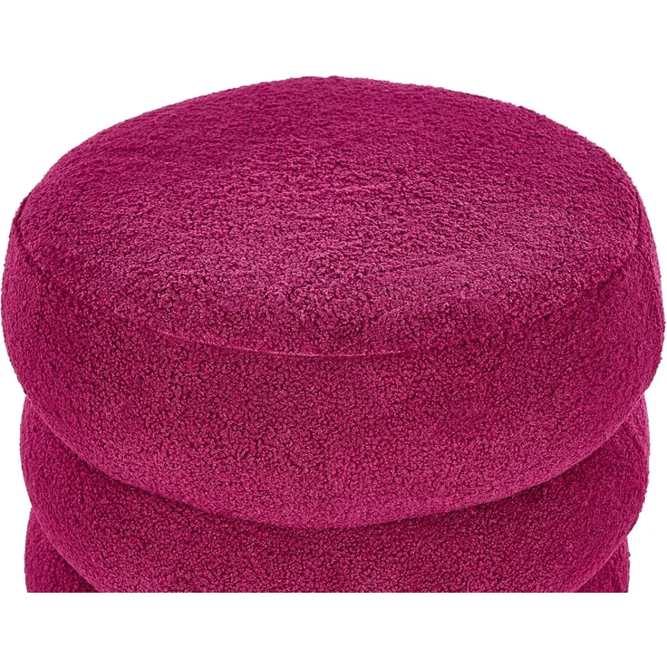 Pouf SUMPTER Bouclé Burgunderrot – Bild 5