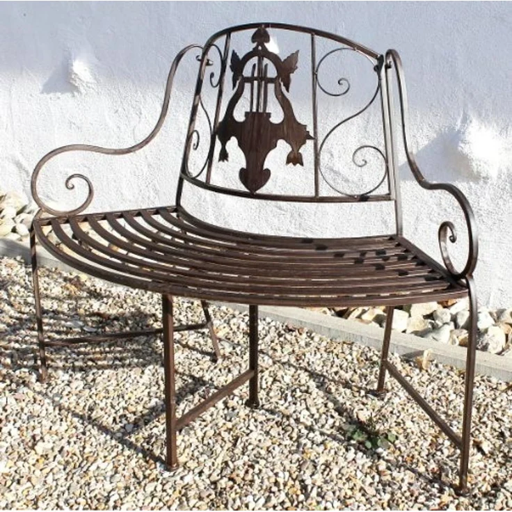 Bank JD130838 aus Metall Gartenbank Sitzbank Baumbank 2-Sitzer 116cm Rundbank – Bild 3