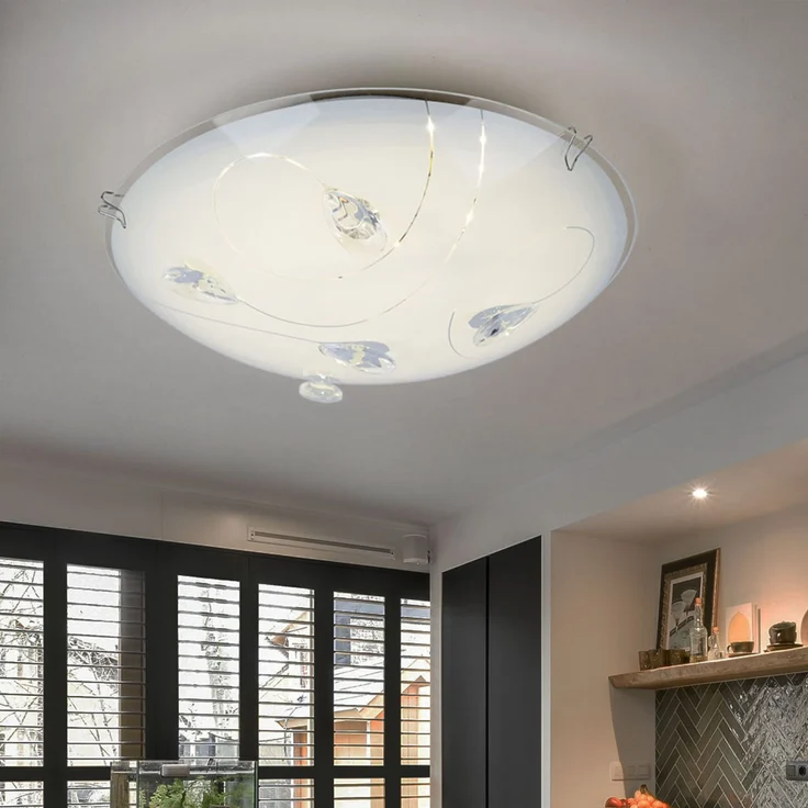 LED Deckenlampe, silber, satiniert, rund, D 25 cm – Bild 5