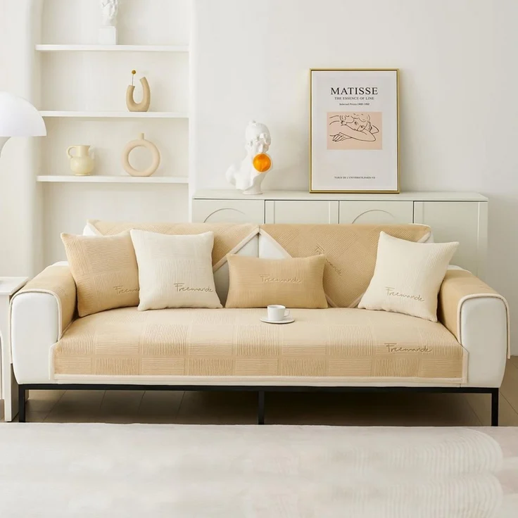 Agger Sofaschoner Couch Überzug, Sofa-Schutzhülle 1/2/3/4 Sitzer L Form Sofa Cover, Sofa Überzug Ecksofa, Universelle Rutschfeste Sofa Überwurf – Bild 3