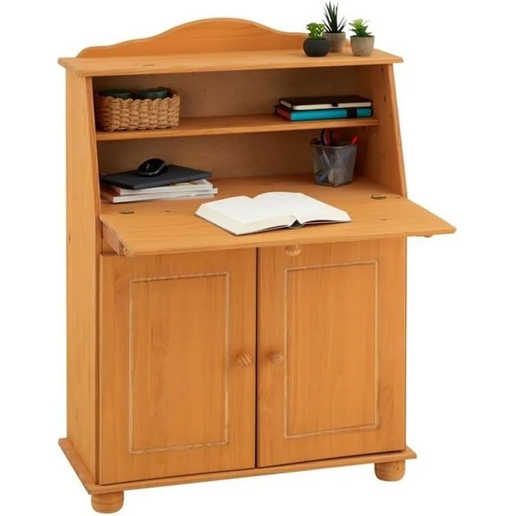 IDIMEX Sekretär DAVID, Schreibtisch im Landhausstil aus Massivholz mit Stauraum Gebeizt – Bild 4