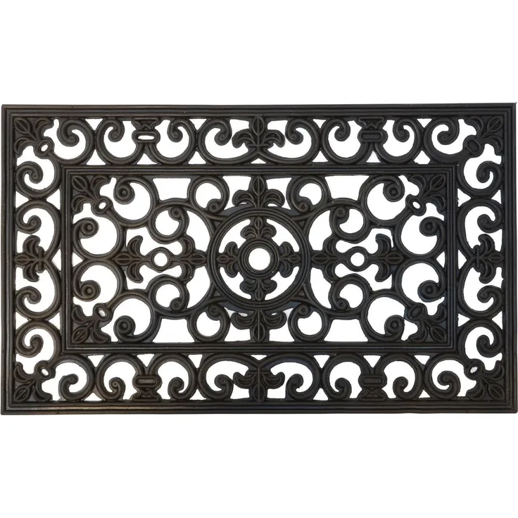 Fußmatte Türmatte Fußabtreter Gummi Filigran Schwarz 45x75cm Ib Laursen 2824-00