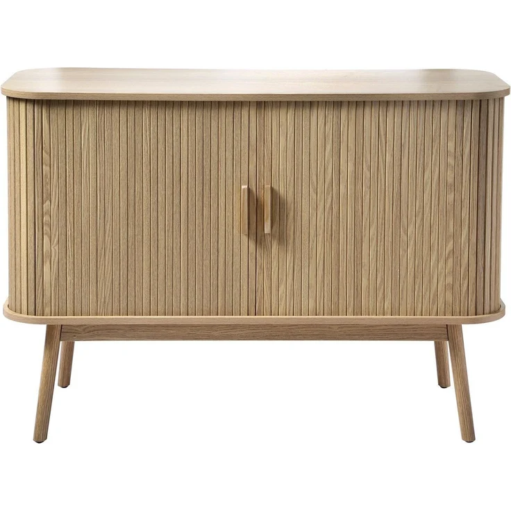 Casâme 'ERNEST' Vintage Sideboard Holzdekor 2 Schiebetüren - L110cm - Helles Holz – Bild 1