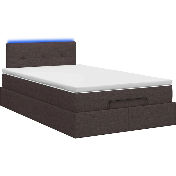 vidaXL Ottoman-Bett mit Matratze und LED Dunkelbraun 120 x 200 cm 3456901 – Bild 9