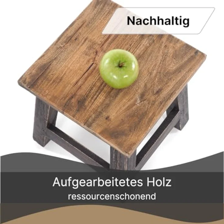 DESIGN DELIGHTS Hocker Fusshocker PALO, 27x26cm (HxB), rustikaler Holzhocker Massivhocker – Bild 5