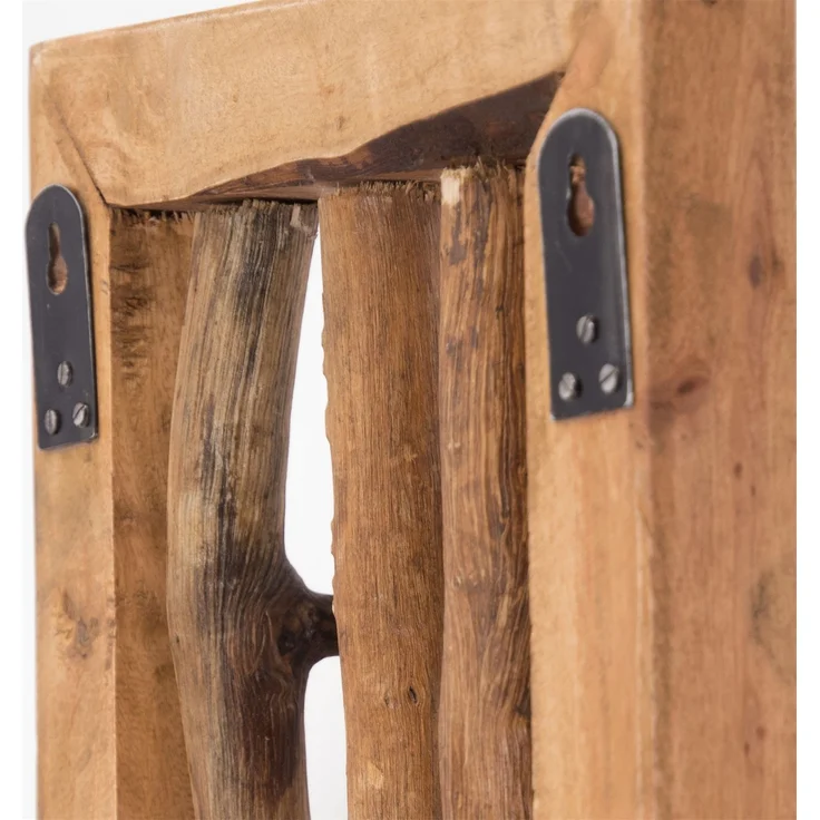 CREEDWOOD Wandgarderobe WANDGARDEROBE "LEONOR 25", Altholz massiv, 3 Haken, Äste Hakenleiste – Bild 6