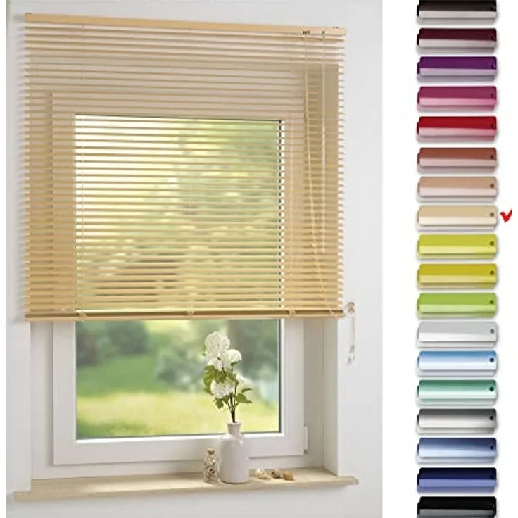 Liedeco Jalousie Aluminium-Jalousie, mit Bohren, freihängend, Aluminium