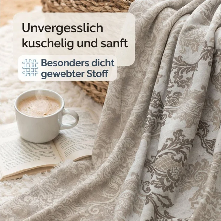 ZIRVEHOME Bettwäsche Baumwolle Bettbezug Ornament Design in Braun, Beige, Creme Romana P1, Renforce, 2 teilig, 135x200 Ornament Design in Braun, Beige und Cremetönen – Bild 4