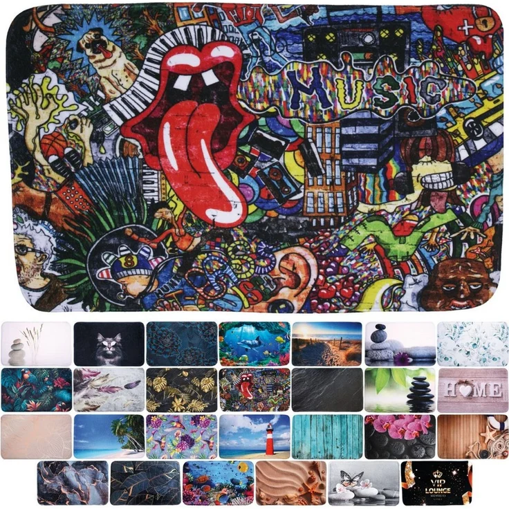 Sanilo Badematte mit Motiv, viele schöne Badteppiche zur Auswahl, rutschhemmend beschichtet, waschbar, schnelltrocknend, Polyester, rechteckig, sehr weich, hochwertig & modern, 50 x 80 cm oder 70 x 110 cm – Bild 1