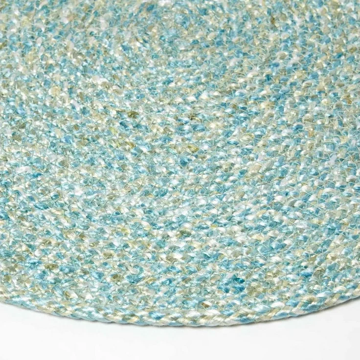 Homescapes Platzset Tischset grün im 4er-Set, 40 cm – 4x Platzset rund geflochten – Bild 2