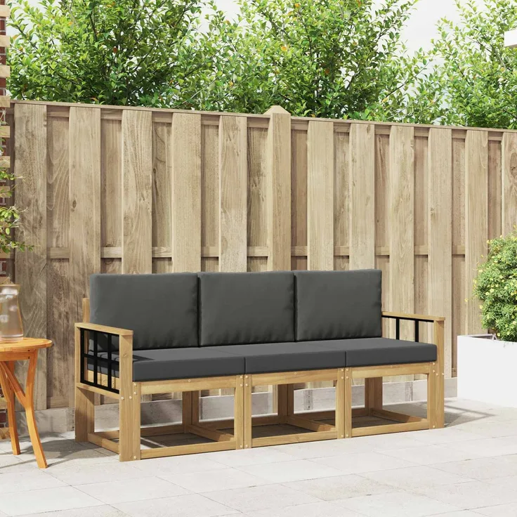 vidaXL Outdoor-Sofagarnitur 3 stk. White and Anthracite 3387186