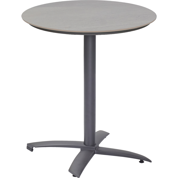 DIWO Bistrotisch ø70, Platte: Sintered Stone grau, Gestell: Aluminium anthrazit