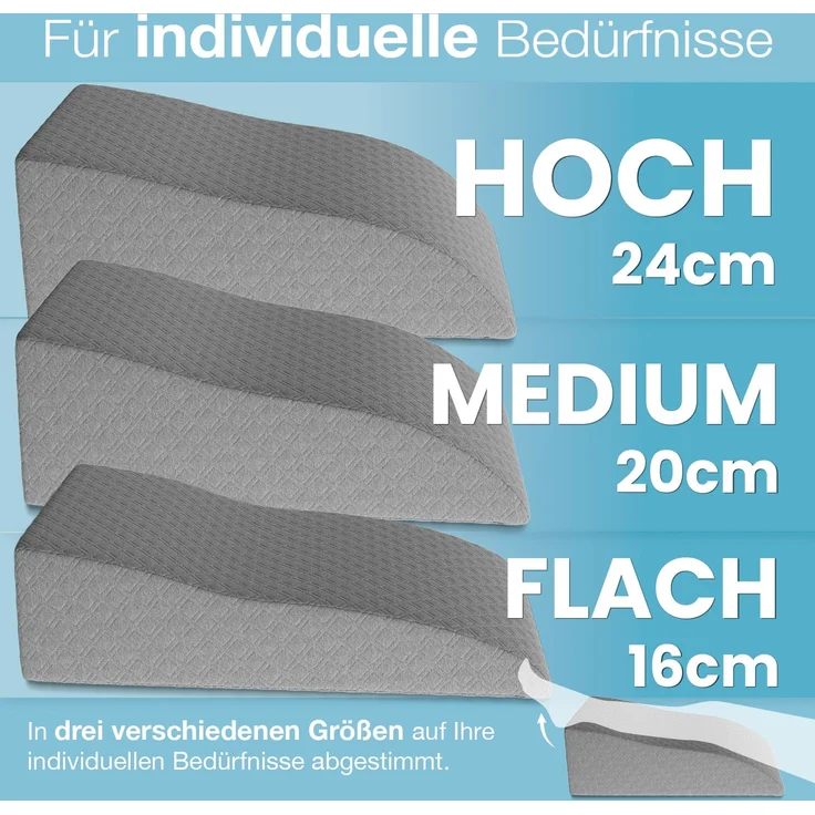 Bein-Lagerungskissen »Visko«, medium, 65x40x20cm, grau – Bild 3
