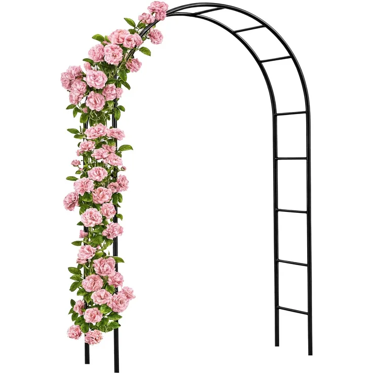 Deuba Rosenbogen Gartenbogen, 240 x 140 x 37 cm, pulverbeschichtetes Metall, 1 Rosenbogen