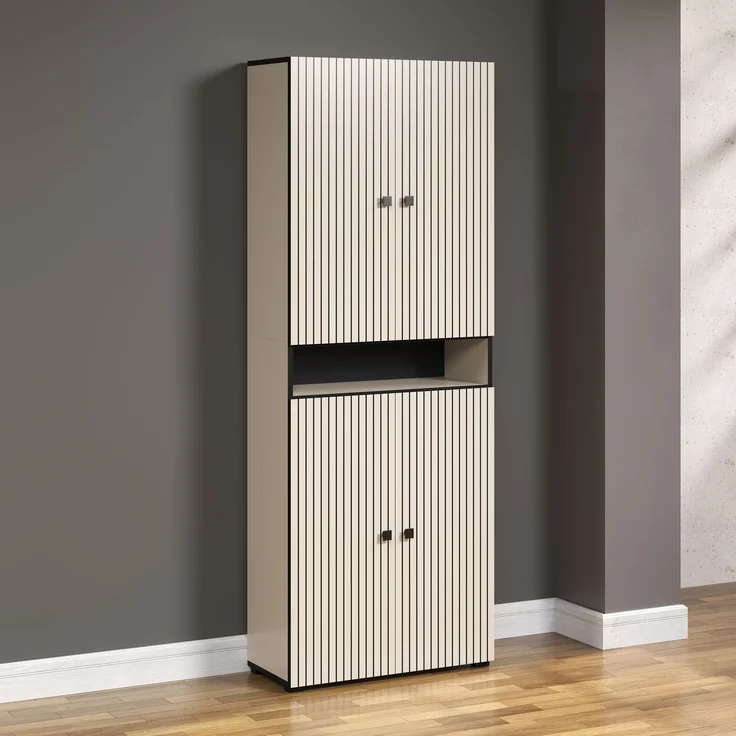 Badezimmer Hochschrank Feliz in Evoke Eiche und grau 70 x 186 cm – Bild 4