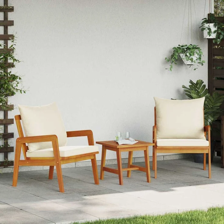 vidaXL Bistrogarnitur 3 stk. Braun Massivholz Akazie 4106456 – Bild 1