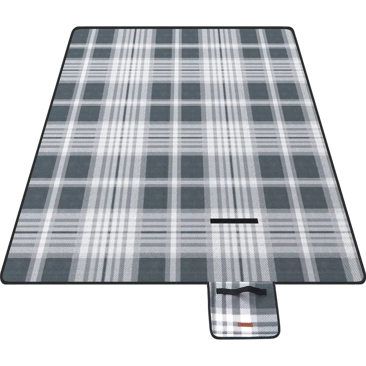 SONGMICS Picknickdecke, 195x150 cm, groß, Campingdecke, für Park, Garten, Strand, wasserdicht, faltbar, grau-weiß GCM60GW