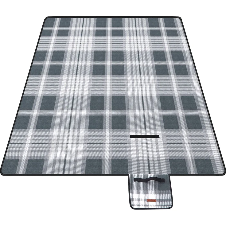 SONGMICS Picknickdecke, 195x150 cm, groß, Campingdecke, für Park, Garten, Strand, wasserdicht, faltbar, grau-weiß GCM60GW