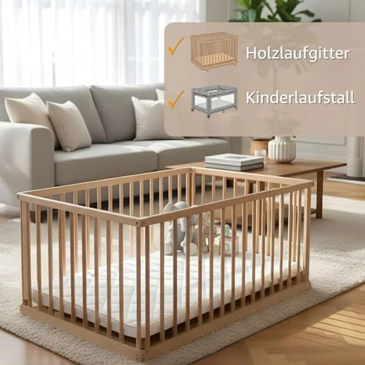 Laufstalleinlage 75x100 cm - Laufstall Laufgitter Baby Matratze Laufstallmatratze Laufgittereinlage aus Schaumstoff für Kinder Babymatratze Spielmatratze Oeko-Tex 75 x 100 – Bild 4