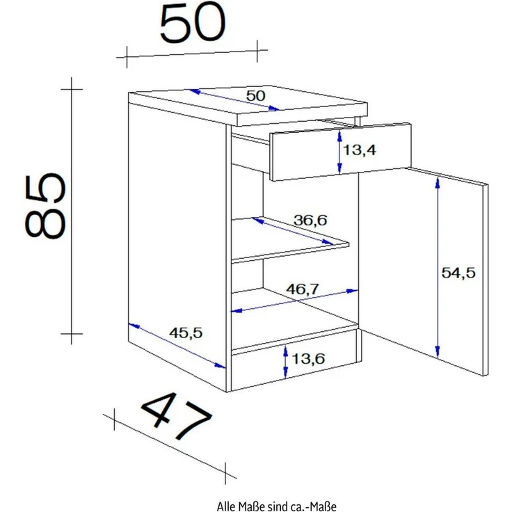 Flex-Well Unterschrank Bergen (B x H x T) 50 x 85 x 50 cm – Bild 3