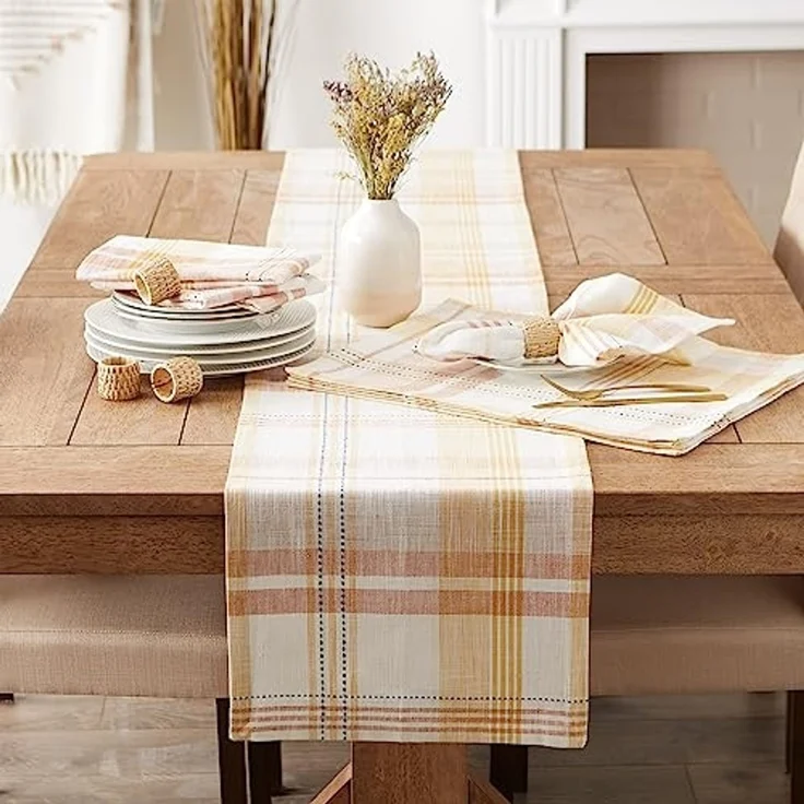 DII Veranda Plaid Collection Dekoratives Tischset aus Baumwolle, 33 x 48 cm, 4 Stück – Bild 6