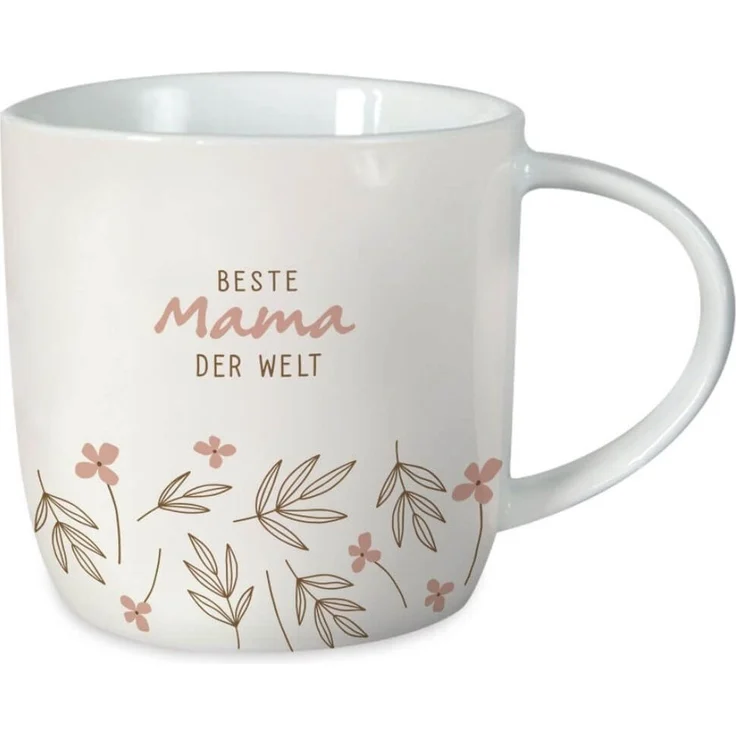 Grafik-Werkstatt Kaffeetasse mit Spruch 300 ml Porzellan Tasse Beste Mama der Welt, Weiß – Bild 1