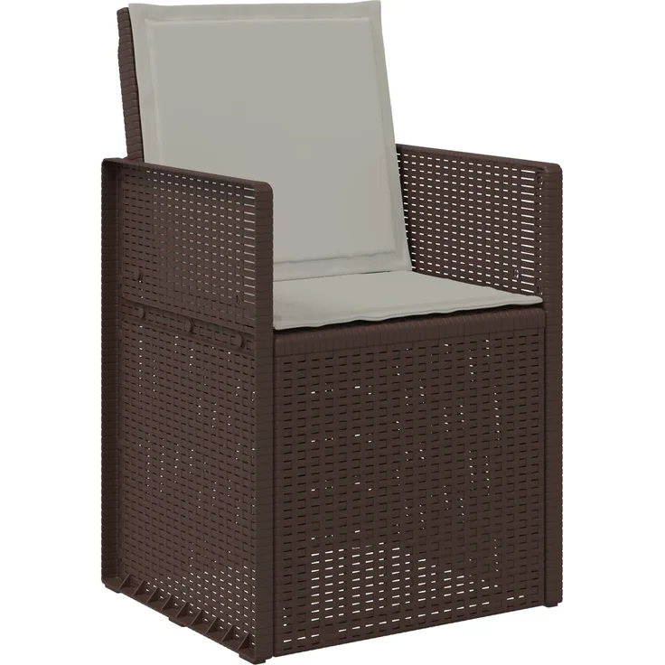 vidaXL Garten Esszimmerstühle 2 pcs Braun und Hellgrau PP 899996 – Bild 4