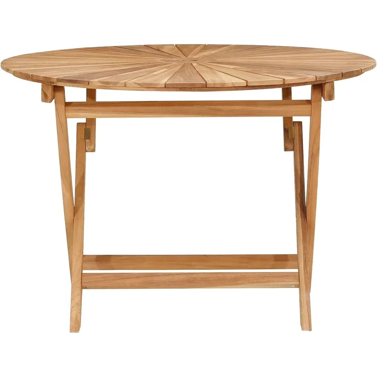 vidaXL Klappbarer Gartentisch Natur Ø 110 x 75 cm Teak-Massivholz 42028987 – Bild 3
