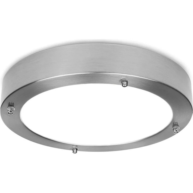 Moderne 12 Watt LED Deckenleuchte fürs Bad aus gebürstetem Stahl & Glas, IP44 – Bild 1